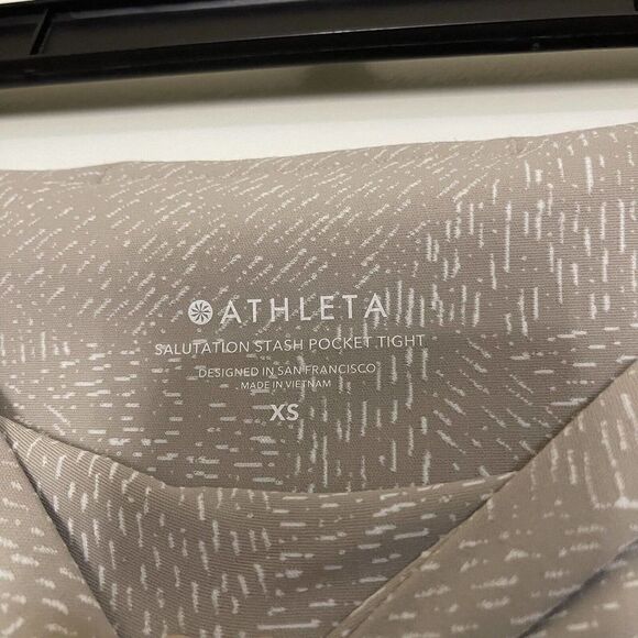 ATHLETA beige high waist salutation stash pocket rainwater quail tight size XS - Picture 6 of 7